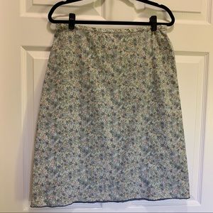 Gap Light Blue w Pink & Purple Flowers Skirt Size 12